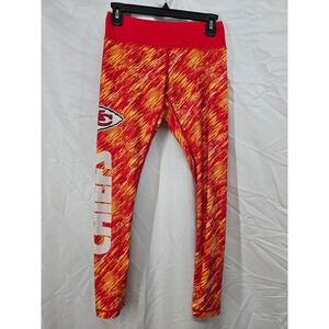 NFL Kansas City Chiefs Womens Red‎ Gold Athletic Leggings Size S
